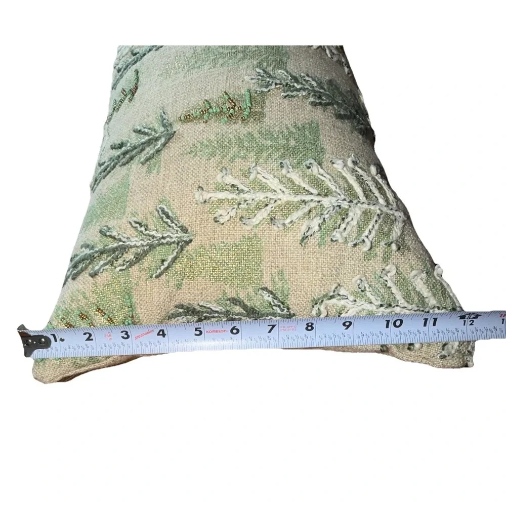 Tommy Bahama Lumbar Throw Pillow Pine Trees Embroidered Beaded Christmas Decor